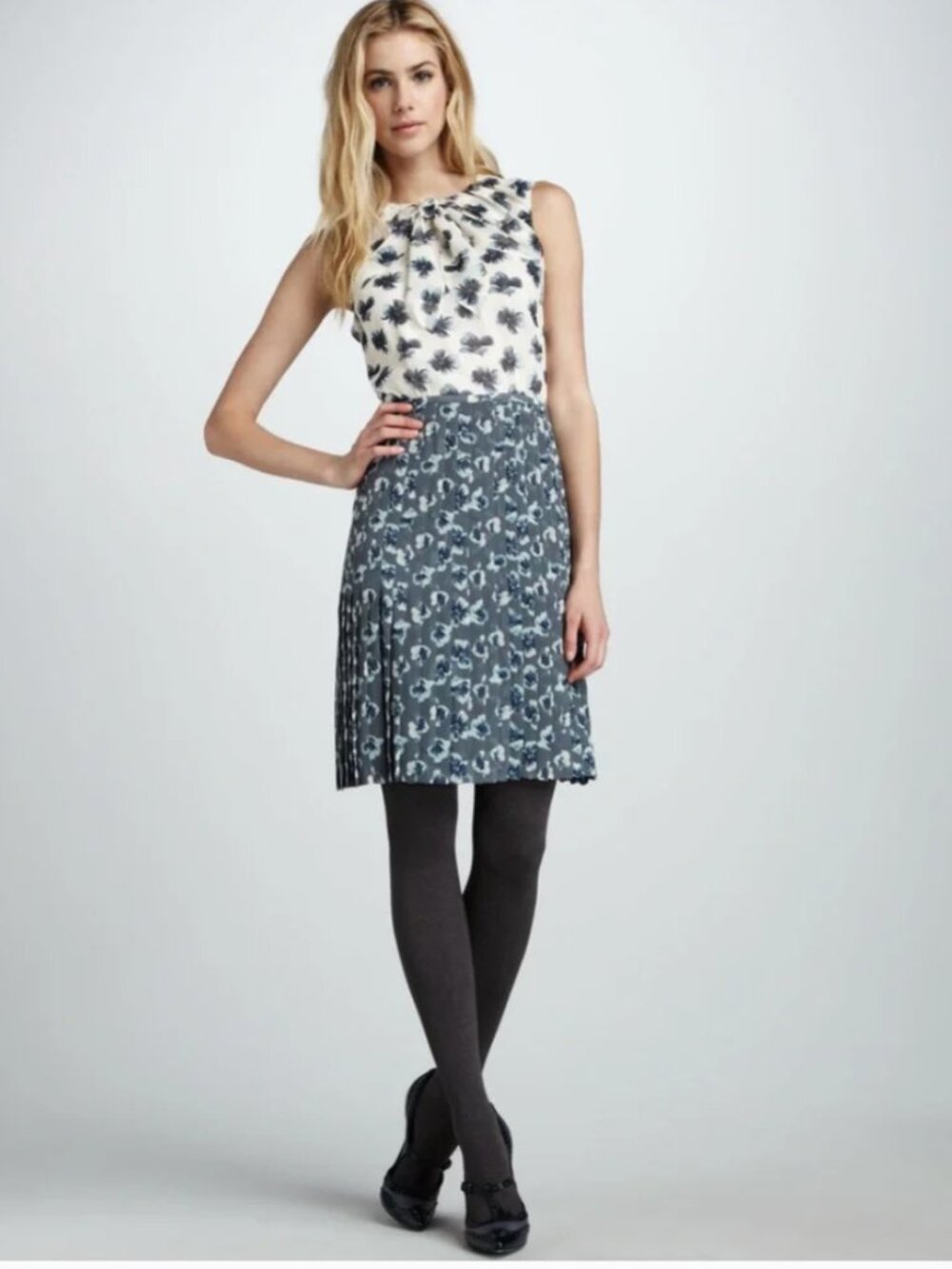 Tory Burch Cecilia Silk Sheath Dress in Poundcake Afton (A) Wintersky, SZ 12 NWT